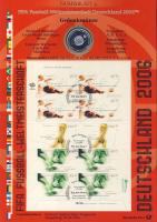 Németország 2004. 10€ Ag "Labdarúgó VB - Németország" + 10€ Ag "Bauhaus - Dessau" nagyalakú emlékíveken egy-egy bélyeg-kisívvel, elsőnapi bélyegzőkkel, ismertetőkkel T:BU