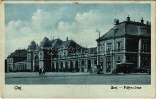 Kolozsvár, Cluj; Gara / Pályaudvar, vasútállomás, autóbusz, automobil / railway station, autobus, automobile (fl)