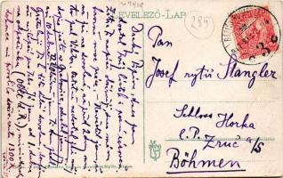 1917 Báziás, Telep részlet, vasútvonal. Dervarics Ferenc kiadása / railway line (EB)