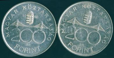 1993-94. 200Ft Ag "MNB" + "Deák" T:BU,2