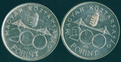 1993-94. 200Ft Ag "MNB" + "Deák" T:BU,2