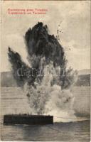 1914 K.u.k. Kriegsmarine Explodierung eines Torpedos / Explosione di una Torpedine / Austro-Hunagrian Navy, Exploding a torpedo. Guido Costalunga Pola (fl) + &quot;K.U.K. KRIEGSMARINE S.M.S. KAISERINU. KÖNIGIN MARIA THERESIA&quot;