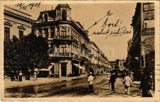 1911 Bucharest, Bukarest, Bucuresti, Bucuresci; Calea Victoriei / street view, Hotel Imperial, café (EK)