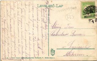 1915 Nagyszeben, Hermannstadt, Sibiu; Állomás tér és villamosmű a pályaudvarral, vasútállomás. Vasút...