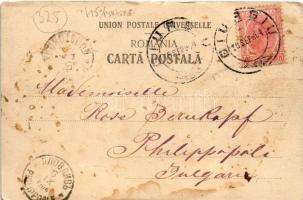 1904 Giurgiu, Gyurgyevó, Gyurgyó; Piata Carol / square, Hotel Paris, shops. Editura Ed. Fellmer Foto...