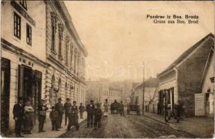 1916 Bosanski Brod, street view, shop of J. Fesach (fa)