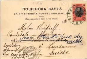 1903 Sofia, Sophia, Sofiya; Le pont du lion / bridge, trams