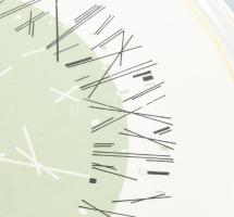 Grunstadt vintage tortatál. Jelzett, kopással, egyik lábán gyári anyaghibával, d: 31 cm