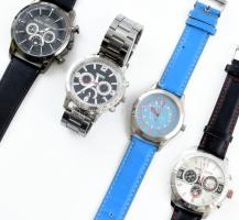 4 darab férfi karóra, kvarc, Atlas, Daniel Hechter, bőr és fém szíjjal