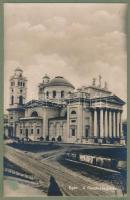 cca 1929 Eger album, 20 db beragasztott képeslappal, borítón ceruzás ajándékozási sorokkal 1929-ből,...