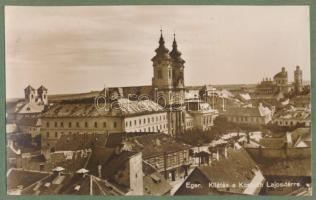 cca 1929 Eger album, 20 db beragasztott képeslappal, borítón ceruzás ajándékozási sorokkal 1929-ből,...