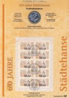 Németország 2006. 10€ Ag "Hanza kereskedelmi útvonal" + 10€ Ag "800 éves Drezda" nagyalakú emlékíveken egy-egy bélyeg-kisívvel, elsőnapi bélyegzőkkel, ismertetővel T:BU