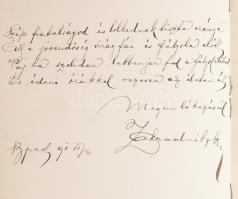1907-1914 Régi emlékkönyv, bejegyzésekkel, néhány illusztrációval. Dekoratív, fémverettel díszített,...