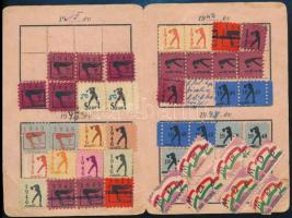 1945 MSzDp szocdem tagsági könyv tagsági bélyegekkel