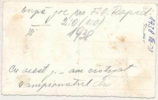 1933 RIPENSIA Temesvár - FC Rapid Bucuresti (2:0) labdarúgó mérkőzés, focisták / Ripensia Timisoara ...