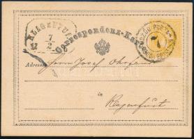1867 2kr díjjegyes levelezőlap ritka és szép 7-es számú MOZGÓ POSTA / BUDA PRAGERHOF bélyegzéssel RRR! (Ryan 700 p)