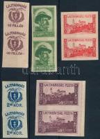 Nyugat-Magyarország VII. 1921 5 klf vágott bélyeg párokban Bodor vizsgálójellel (20f képoldalán kis folt / spot on print) (**17.000)