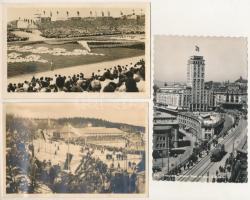 3 db 1950 előtti külföldi városi és sport képeslap: Lausanne, Walter-Ulbricht Stadion (Berlin), Wintersportplatz Oberhof Thür.