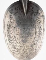 Ezüst(Ag) villa és kanál, puttós nyéllel, jelzett, h: 19,5 cm, nettó: 120,9 g