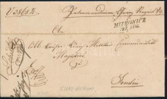 1831 Határőrvidéki katonai ex offo levél teljes tartalommal MITROWICZ - Semlin