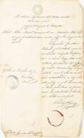 463 1851 Günther Pál szesz- és élesztőkészítő gyáros folyamodványát tárgyaló Pest városi tanácsülés jegyzőkönyvi kivonata.(Bp. VIII. a Corvin köz helyén. Később megvette 1853 Gschwindt Mihály.) 50 kr. szignettával.