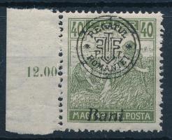 Nagyvárad 1919 Arató 40f elcsúszott felülnyomással, a Bani szó lentre került. / Mi 36 II. shifted overprint. Signed: Bodor