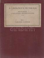 Vadász Elemér: A geológus munkája. Bevezetés a földtani megfigyelésbe I-II. [Egybekötve.] (Pécs), [1928]. Danubia (Dunántúl Egyetemi Nyomda). 222 + [2] p. Egyetlen kiadás. A bevezető jellegű földtani ismeretterjesztő könyvet oldalszámozáson belül 35 szövegközti ábra, vetületi metszet illusztrálja. A címoldalon és az első előzéken Soós László tulajdonosi bejegyzése. Poss.: Soós László. [Soós László (1920-1995) geológus, geográfus, geokémikus, vegyészmérnök.] (Ma és holnap könyvsorozat.)  Korabeli egészvászon kötésben, az első kötéstáblán eredeti címfelirattal. Jó példány.