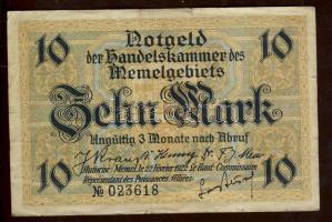 Német Önálló Területek/Memelgebiet 1922. 10M T:III