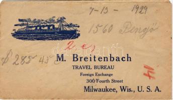 USA 1929 Utazási iroda dekoratív borítékja