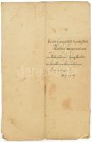 1809-1851 Dabas Halász-család, örökösödési per irat. Somogyi Antal (1811-1885) Pest város főbírájána...