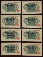 Német Birodalom/Császárság 1914. (1917.) 1M piros pecséttel (9x)egymásutáni illetve kevés ugrású sor...