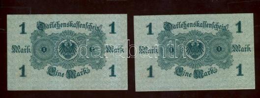 Német Birodalom/Császárság 1914. (1917.) 1M piros pecséttel (9x)egymásutáni illetve kevés ugrású sor...