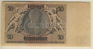 Német 3. Birodalom 1929. Háborús nyomat (valóságos kiadás 1945!) 20M h.k.-es vízjellel előlapi nyomd...