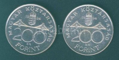 1994. 200Ft Ag "Deák" (2x) T:BU,2