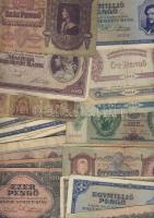 Kis bankjegy tétel 43db, benne pengő, infla, V.H. T:III,III-,III/IV