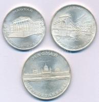 1956. 10Ft + 20Ft + 25Ft Ag "10 éves a Forint (Jó Forint sor)" T:AU Adamo EM4, EM5, EM6