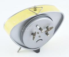 Retro mintás számlapos kézi felhúzós vekker. Működik 16x14 cm