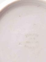 Zsolnay Iris Kolozsvár porcelán teás készlet, hat személyes, kézzel festett, jelzett, kopásokkal