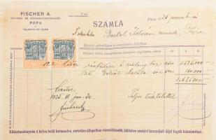 1925 Fischer A. Pálinka- és Sörnagykereskedés fejléces számla révfülöpi rizling bor tárgyában