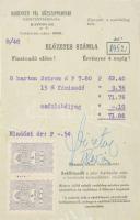 1943 Haidekker Pál Gőzszappangyár R.T., Kaposvár Levelezőlap üzleti nyomtatvány , hátoldalán számla