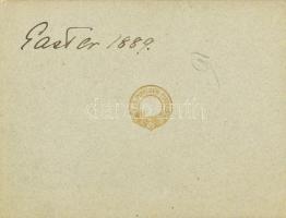 cca 1889 Un saluto di Firenze, keményhátú fotó, bal oldalán litografált címerrel, jelzett (Pineider)...