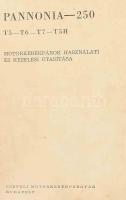 cca 1950 Pannonia 250 T5-T6-T7-75H motorkerékpárok használati és kezelési utasítása. 63 p + szerkezeti ábrák, koszos borítóval