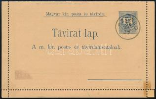 1889 35kr díjjegyes zárt táviratlap belül Sztereo 24kr díjkiegészítéssel SZERED