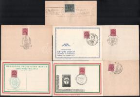 7 db emléklap és alkalmi bélyegzésű lap 1939-1943