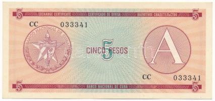 Kuba 1985. 5P A deviza tanúsítvány T:AU Cuba 1985. 5 Pesos A foreign exchange certificate C:AU Krause P#FX3