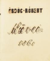 1861 Ördög Róbert művei, kézirat, címlap sérült