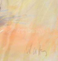 Walter Gábor (1963-2014): Kertudvar. Pasztell, papír, jelzett, üvegezett fakeretben, 35x49 cm