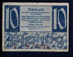 Németország/Szövetséges megszállás/Francia zóna/Württemberg-Hohenzollern Finanzministerium 1947. 10Pf T:III
