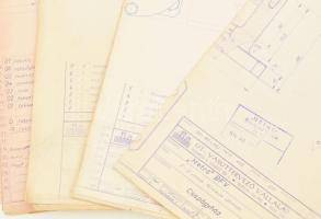 cca 1974-77 Budapest, É-D-i metró (M3) építési sokszorosított tervrajzai a Klinikák megállónál, , cs...