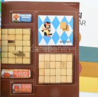 7 darab édesipari prospektus. Közte sérült, viseltes, egyik darab lejáró borítóval